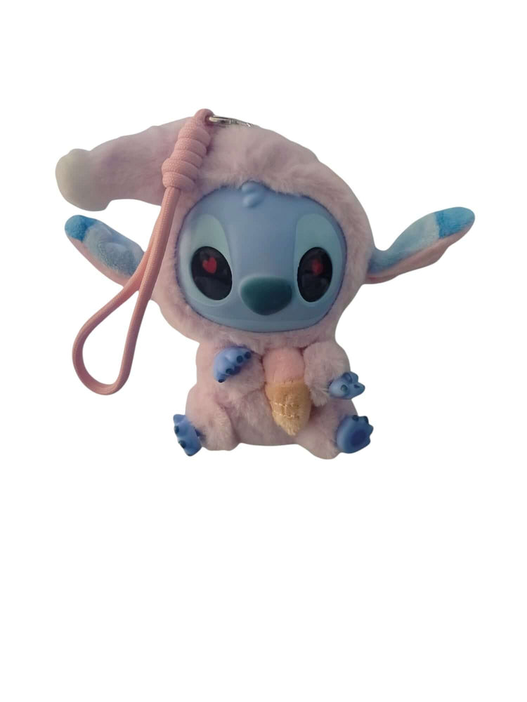 Labubu Stitch Disney collectible figure with a pink and blue design, featuring an ice cream cone accessory.