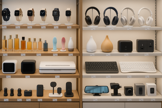 Prateleira de loja com todos os produtos