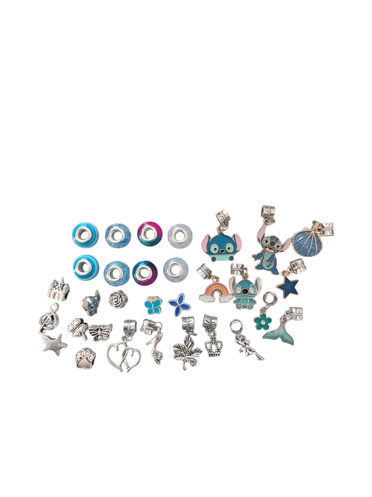 Pulseiras e Colar Pandora do Stitch - Acessórios Oficiais da Disney - Tecnologia & Beleza