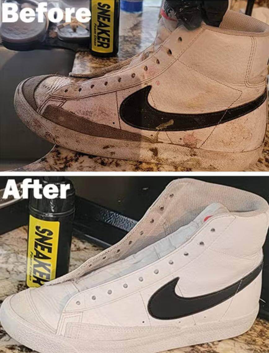 Kit Limpeza Sapatos Profissional - Espuma Escova e Panos para Ténis